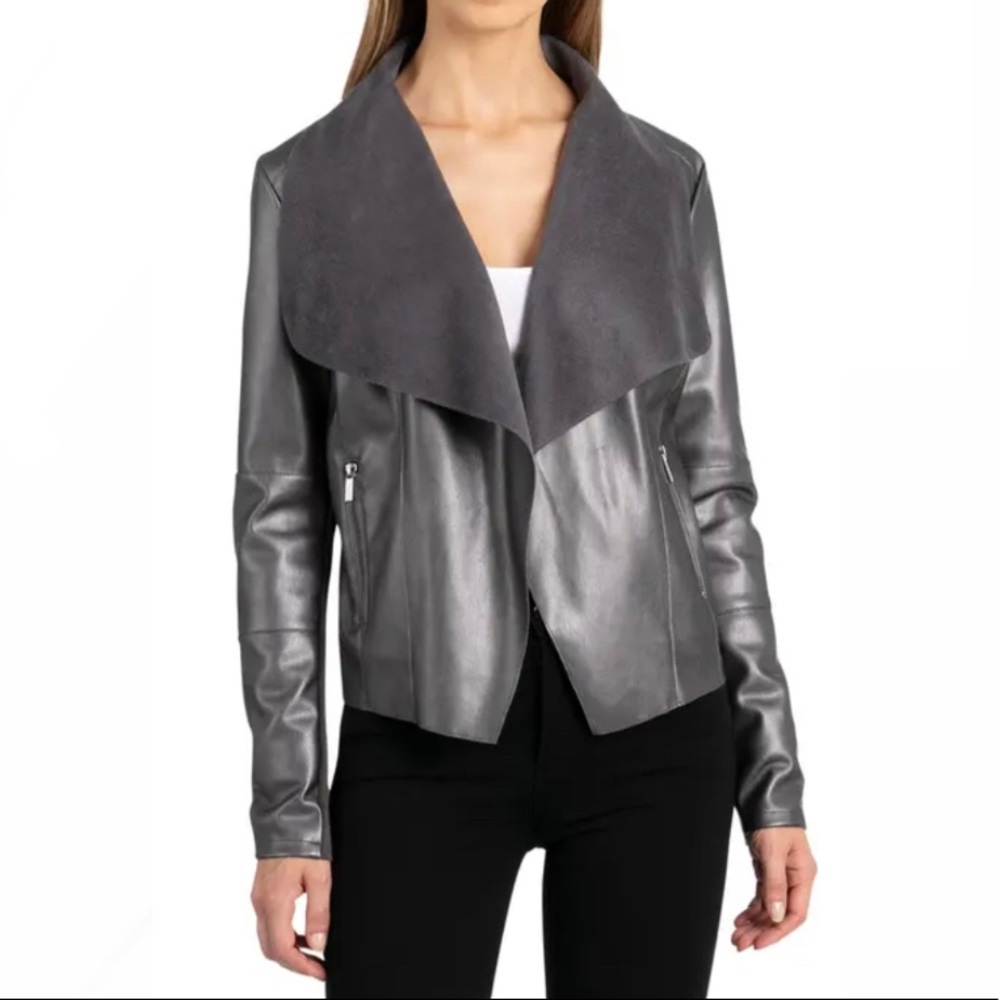 Bagatelle Leather Jacket Gray Size Medium